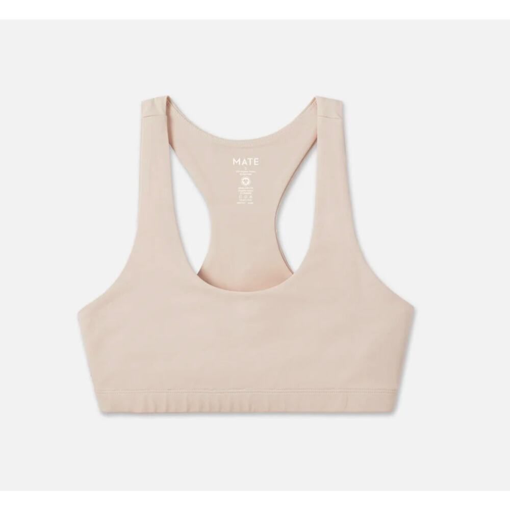 MATE The Label Organic Stretch Sports Bra Bone XS NWOT